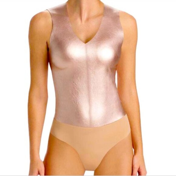 Commando Bodysuit - Rose Gold Metallic Sleeveless Thong - Size Small - Picture 1 of 7